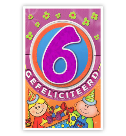 6 met jongen en meisje met feestmuts op 6 met jongen en meisje met feestmuts op
