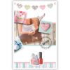 cupcake, hartje, cadeau en een meisje met mobiel cupcake, hartje, cadeau en een meisje met mobiel