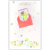 Rood envelopje met kaartje met lieveheersbeestje Rood envelopje met kaartje met lieveheersbeestje