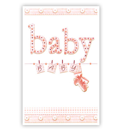 Woord baby met waslijn en gebreide schoentjes Woord baby met waslijn en gebreide schoentjes