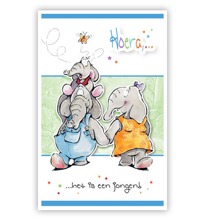 Drie olifanten met een vlinder Drie olifanten met een vlinder
