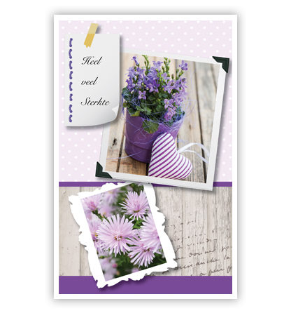 Paarse bloemen en hartje Paarse bloemen en hartje