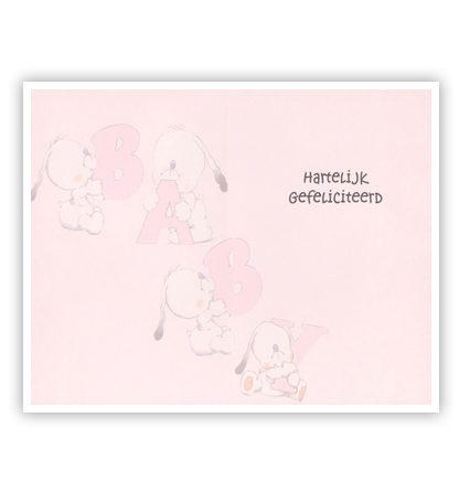 Vier hondjes met de letters BABY Vier hondjes met de letters BABY