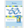 50 in blauw, champagnefles met twee glazen 50 in blauw, champagnefles met twee glazen