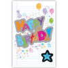 Happy Birthday op lijntjespapier Happy Birthday op lijntjespapier