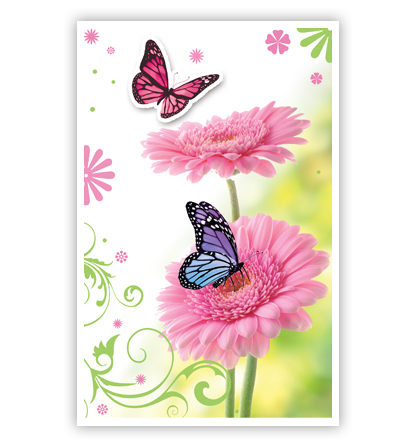 Roze bloemen en vlinders Roze bloemen en vlinders