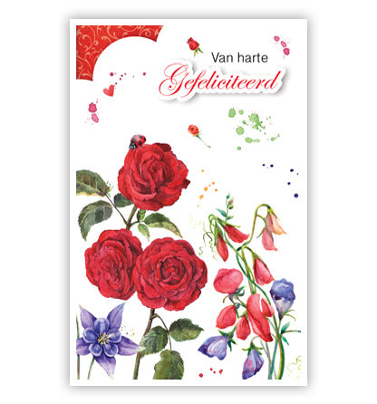 Rode en paarse getekende bloemen Rode en paarse getekende bloemen