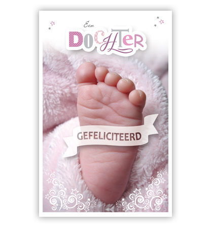 Babyvoetje in roze doek Babyvoetje in roze doek