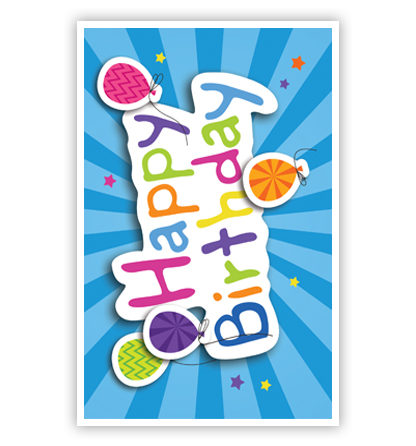 Cadeau-envelop: Happy birthday met ballonnen Cadeau-envelop: Happy birthday met ballonnen