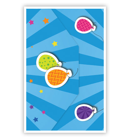 Cadeau-envelop: Happy birthday met ballonnen Cadeau-envelop: Happy birthday met ballonnen