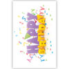 Happy Birthday met slingers en hoedje Happy Birthday met slingers en hoedje