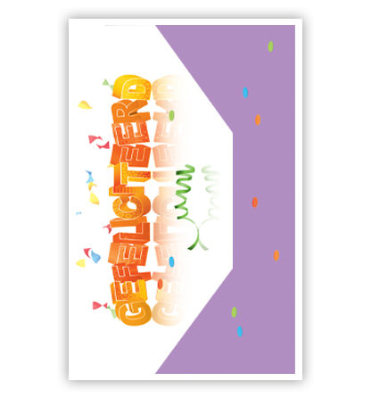 Happy Birthday met slingers en hoedje Happy Birthday met slingers en hoedje