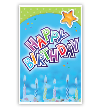 Ster, Happy Birthday en kaarsjes Ster, Happy Birthday en kaarsjes