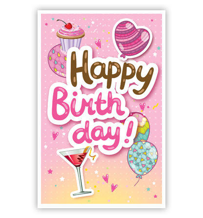 Happy Birthday, ballonnen en cocktail Happy Birthday, ballonnen en cocktail