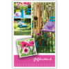 Blauwe stoel met hoed en roze bloemen Blauwe stoel met hoed en roze bloemen