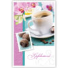 Kopje koffie met chocolade en orchideën Kopje koffie met chocolade en orchideën