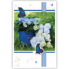 Blauwe hortensia in blauwe emmer Blauwe hortensia in blauwe emmer