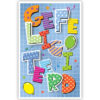 Cadeau-envelop. Letters op blauw ruitjespapier Cadeau-envelop. Letters op blauw ruitjespapier