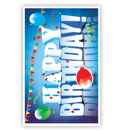 Happy birthday met ballonnen en slinger Happy birthday met ballonnen en slinger