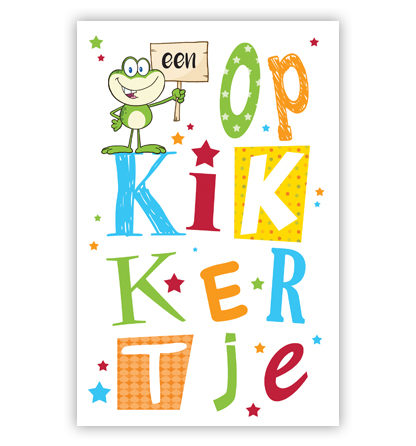 Letters en kikker met bordje Letters en kikker met bordje