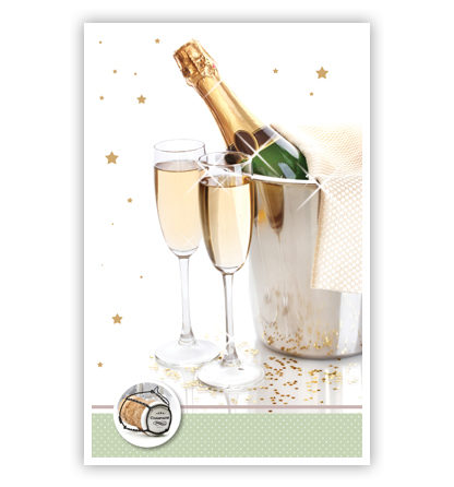 Champagne in koeler en kurk Champagne in koeler en kurk