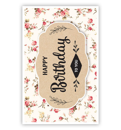 Kleine bloemetjes met bruin embleem