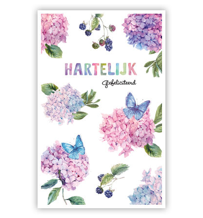 Paarse bloemen en blauwe vlinders Paarse bloemen en blauwe vlinders