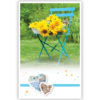 zonnebloemen op blauw stoeltje zonnebloemen op blauw stoeltje