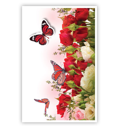 Rode bloemen en vlinders Rode bloemen en vlinders