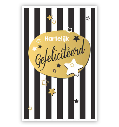 Cadeau-envelop. Zwarte strepen en goud vlak Cadeau-envelop. Zwarte strepen en goud vlak
