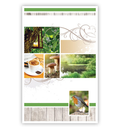 Lantaarn, koffie, paddestoelen en vogel Lantaarn, koffie, paddestoelen en vogel