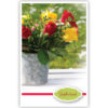 Rode en gele rozen in tinnen vaas Rode en gele rozen in tinnen vaas