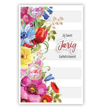 Bloemen op grijze strepen Bloemen op grijze strepen