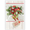 Boeket bloemen en houten achtergrond Boeket bloemen en houten achtergrond