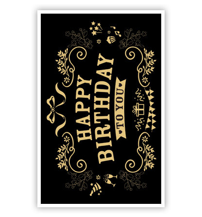 Happy Birthday op zwart Happy Birthday op zwart