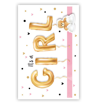 Girl in gouden ballonnen