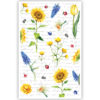 Gele en paarse getekende bloemen Gele en paarse getekende bloemen