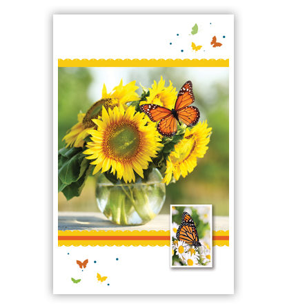 Zonnebloemen en vlinders Zonnebloemen en vlinders