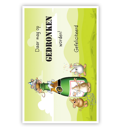Muizen bij fles champagne