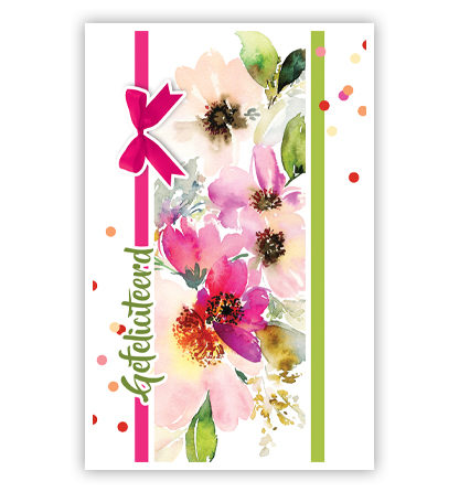 Aquarelbloemen tussen 2 lijnen Aquarelbloemen tussen 2 lijnen