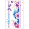 Lila en blauwe bloemen in strook Lila en blauwe bloemen in strook