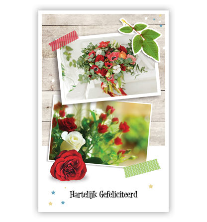 2 Foto’s met bloemen en losse roos 2 Foto’s met bloemen en losse roos