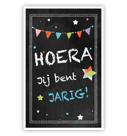 Hoera, jij bent jarig op zwart Hoera, jij bent jarig op zwart