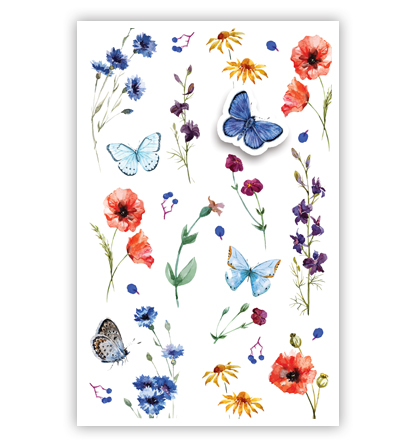 Aquarel bloemen en vlinders Aquarel bloemen en vlinders