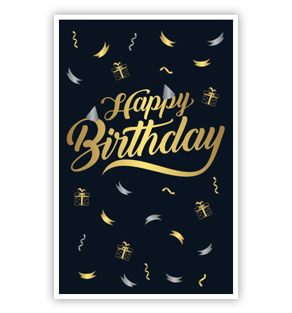 Cadeau-envelop. Happy Birthday op zwart Cadeau-envelop. Happy Birthday op zwart