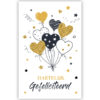 Cadeau-envelop. Ballonnen in goud en zwart Cadeau-envelop. Ballonnen in goud en zwart
