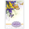 Paarse en gele bloemen en vlinders Paarse en gele bloemen en vlinders