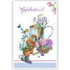 Bloemen in gieter/pot/mand en 2 vogels Bloemen in gieter/pot/mand en 2 vogels