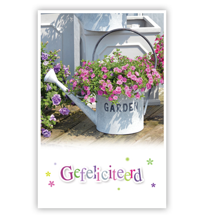 Gieter met roze bloemen Gieter met roze bloemen