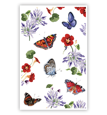 Vlinders, rode en lila bloemen Vlinders, rode en lila bloemen